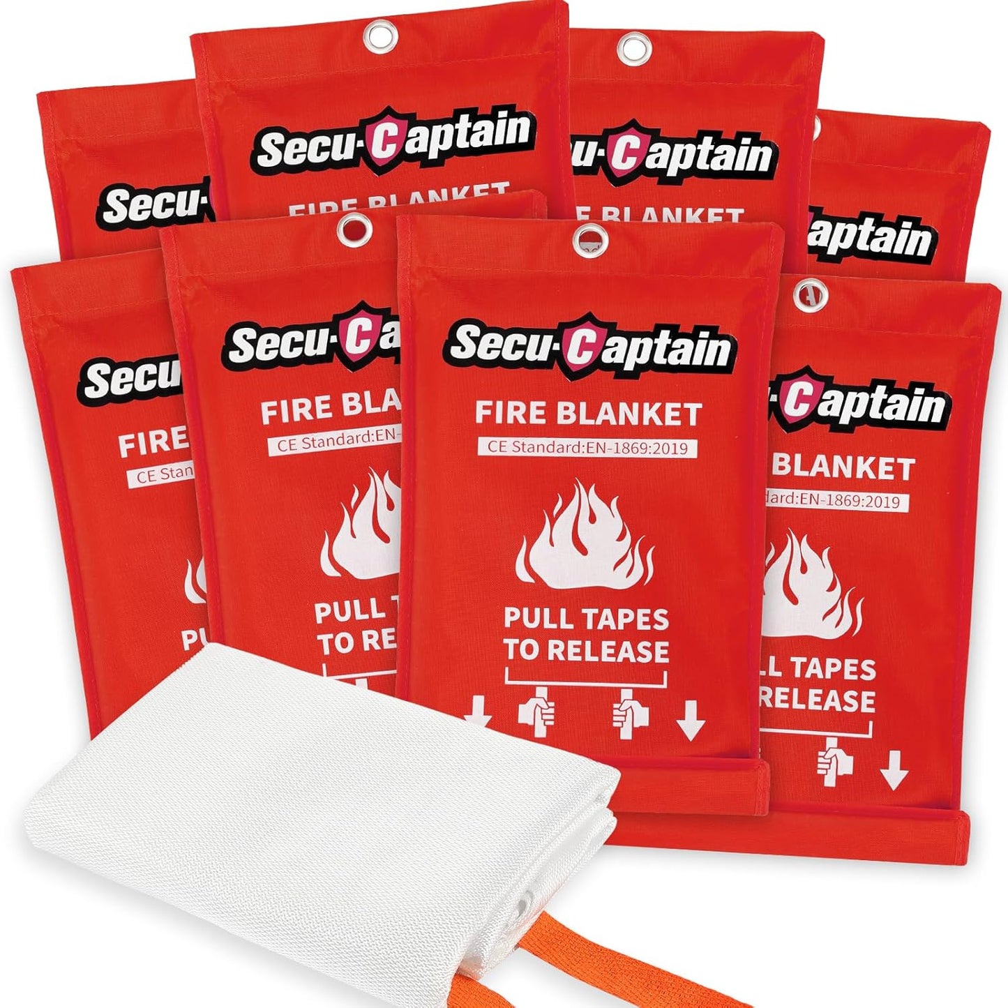Essential Emergency Fire Blanket - 2 Pack 40"x40" Flame Retardant Fiberglass Blankets for Home, Camping, and Vehicle Safety