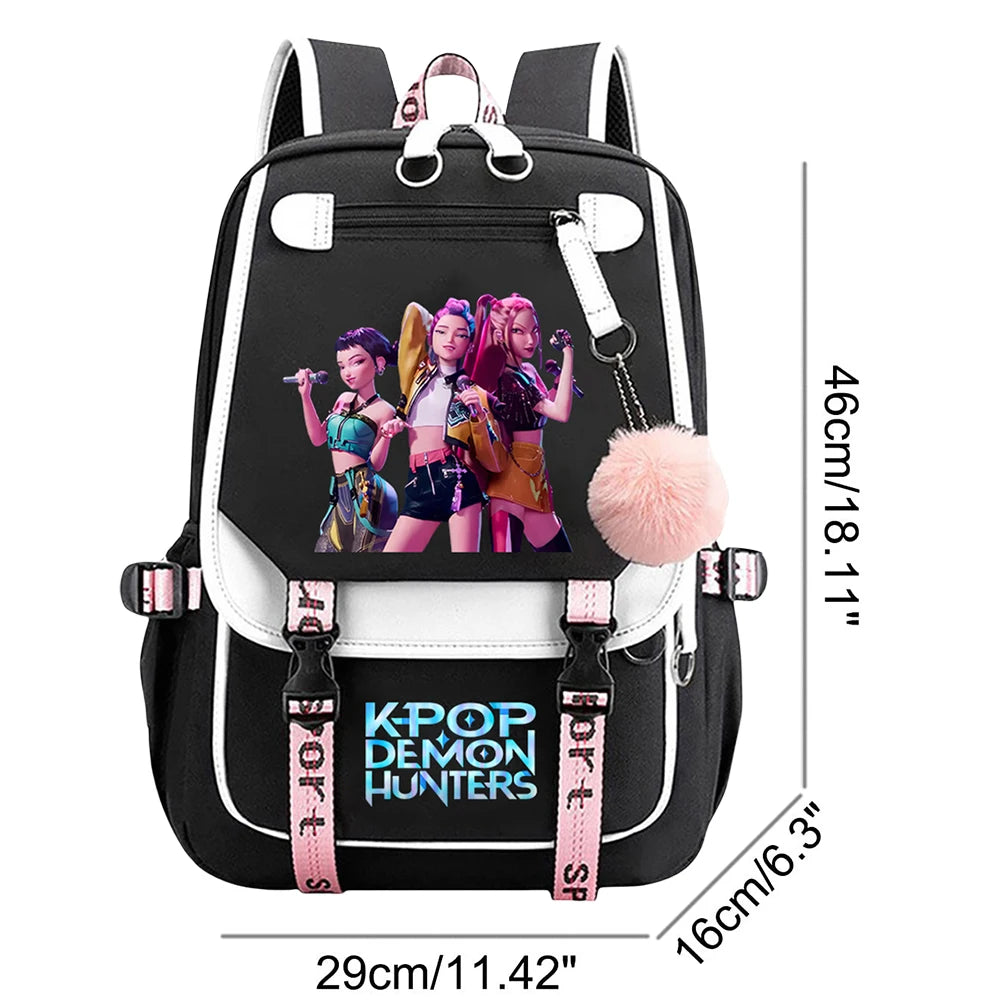 K-pop Demon Huntes Fashion Backpack for Girls Boys Anime Cartoon Large Capacity Schoolbag Children Multi-function Shoulder Bag