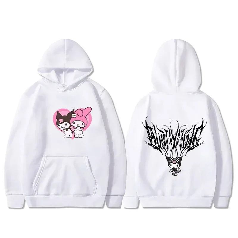 Spring Autumn Kuromi Sanrio Hoodies Girls Boys Cute Cartoon Anime 3D Pullovers Children Sweatshirts Toddler Coat Sudadera