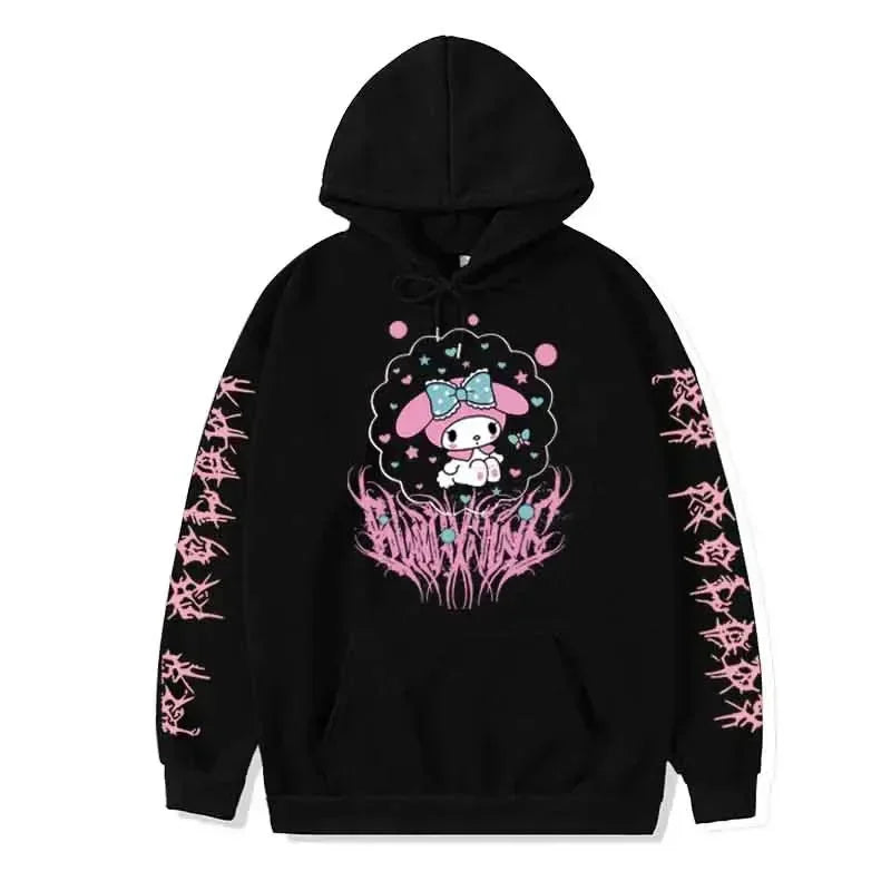 Spring Autumn Kuromi Sanrio Hoodies Girls Boys Cute Cartoon Anime 3D Pullovers Children Sweatshirts Toddler Coat Sudadera