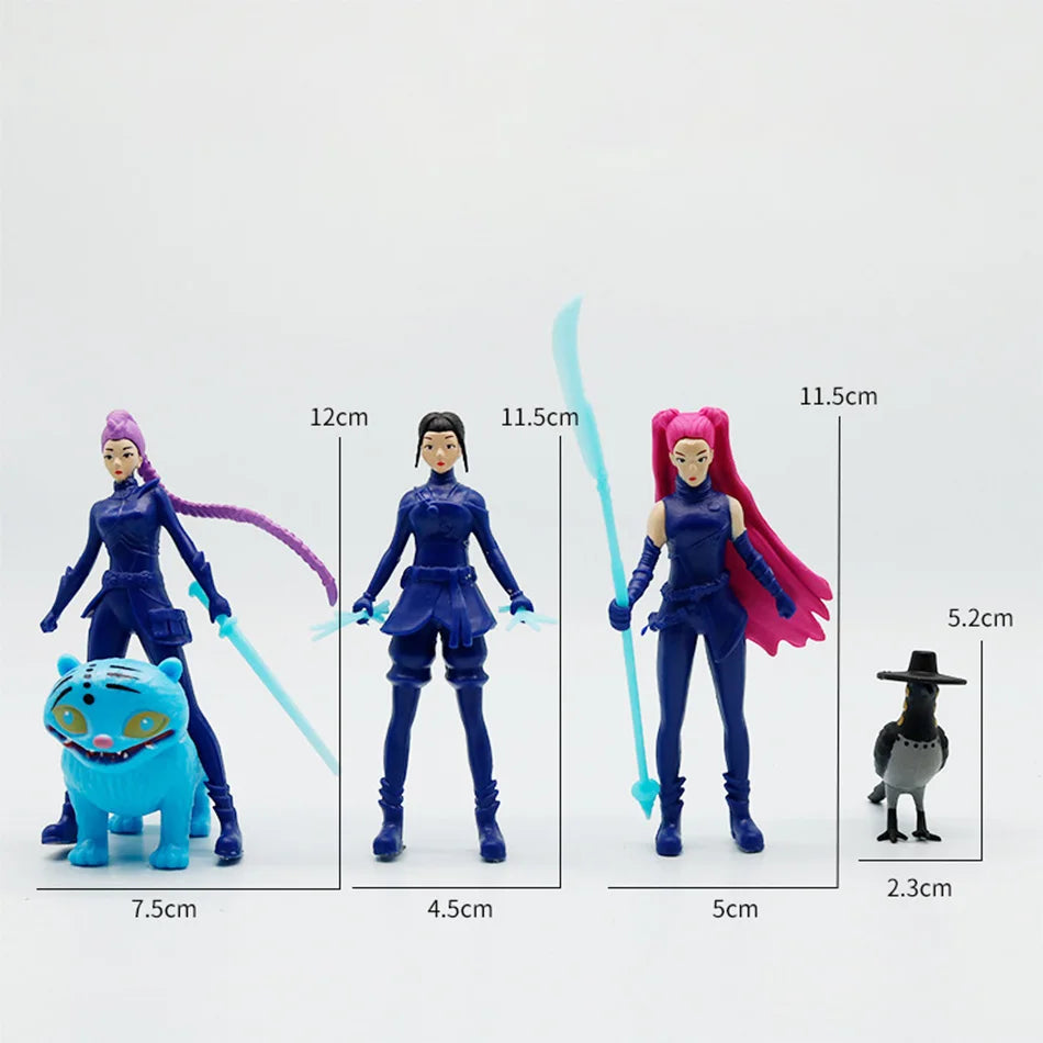 Anime Kpop demon hunter character model toy anime game doll model tabletop ornaments children gift character model toy