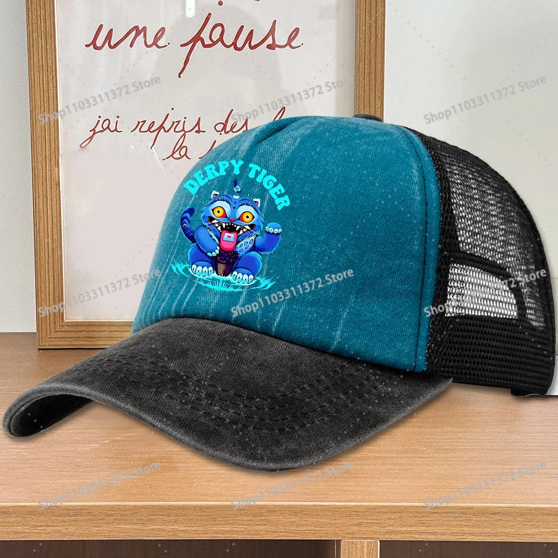 Move K-Pop Demon Hunters Mesh Color Blocked Baseball Cap Fashion Cartoon Adjustable Sun Hat Outdoor Activity Leisure Sunbonnet