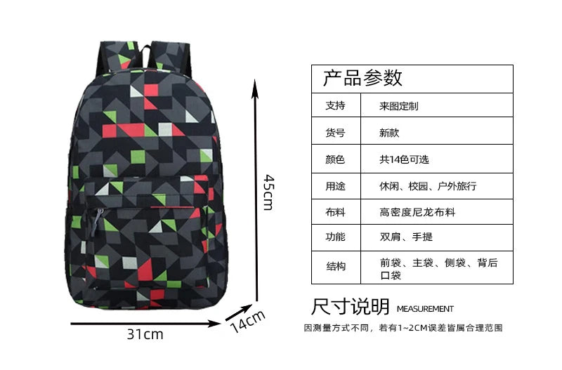 KPop Demon Hunters 3pcs Set Backpack Students Lunch Bag Outdoor Travel Knapsack K-Pop Demon Hunters Boys Girls School Backpacks