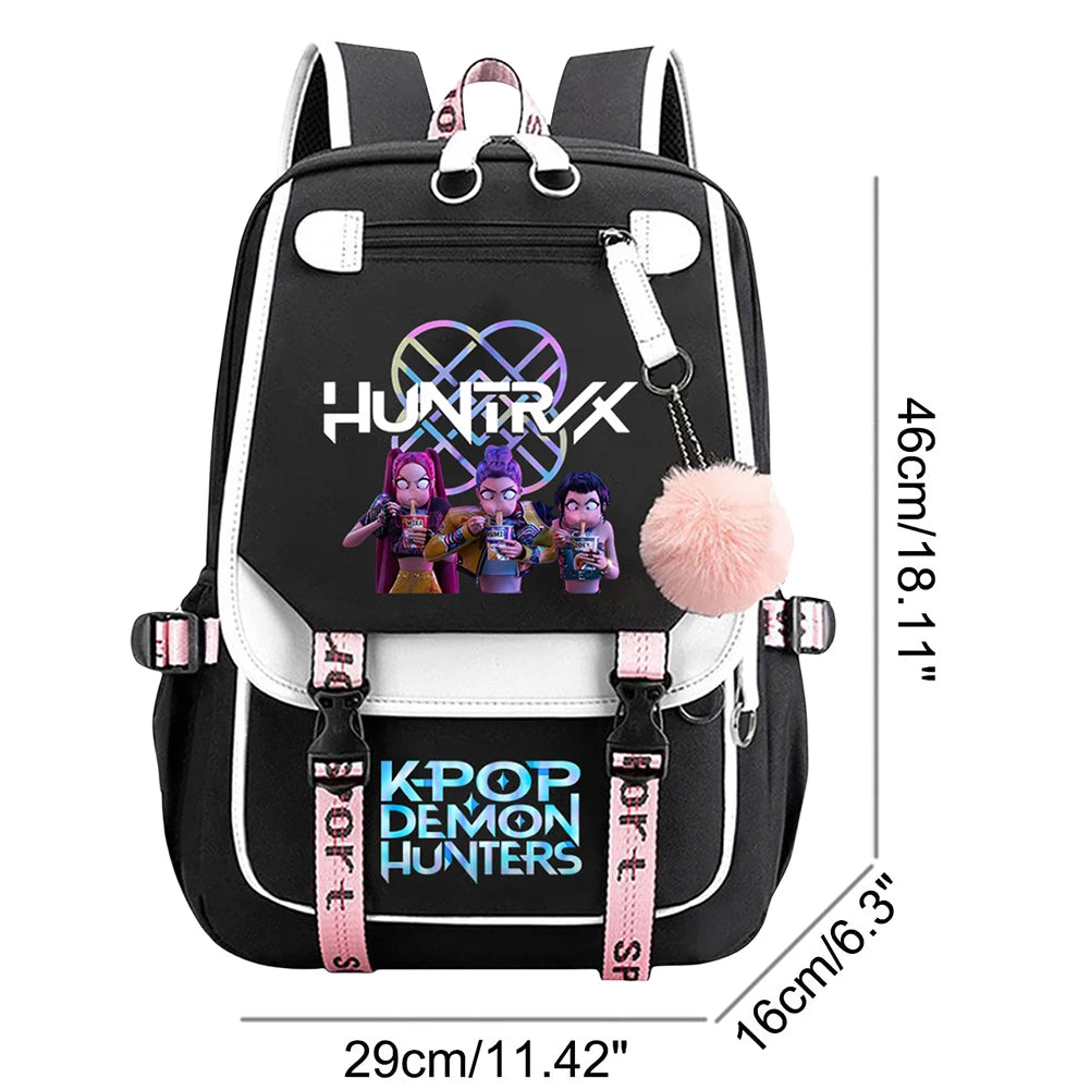 K-pop Demon Huntes Fashion Backpack for Girls Boys Anime Cartoon Large Capacity Schoolbag Children Multi-function Shoulder Bag