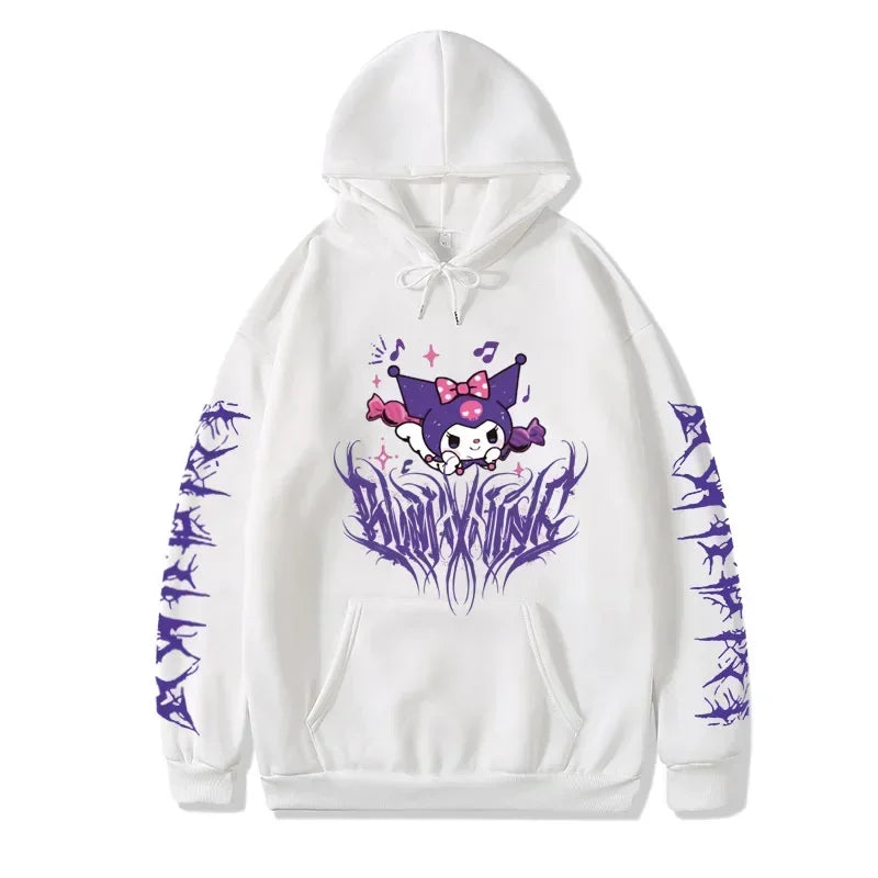 Spring Autumn Kuromi Sanrio Hoodies Girls Boys Cute Cartoon Anime 3D Pullovers Children Sweatshirts Toddler Coat Sudadera