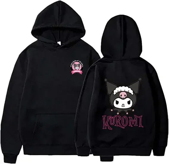 Spring Autumn Kuromi Sanrio Hoodies Girls Boys Cute Cartoon Anime 3D Pullovers Children Sweatshirts Toddler Coat Sudadera