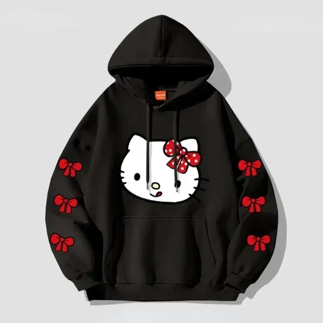 Spring Autumn Kuromi Sanrio Hoodies Girls Boys Cute Cartoon Anime 3D Pullovers Children Sweatshirts Toddler Coat Sudadera