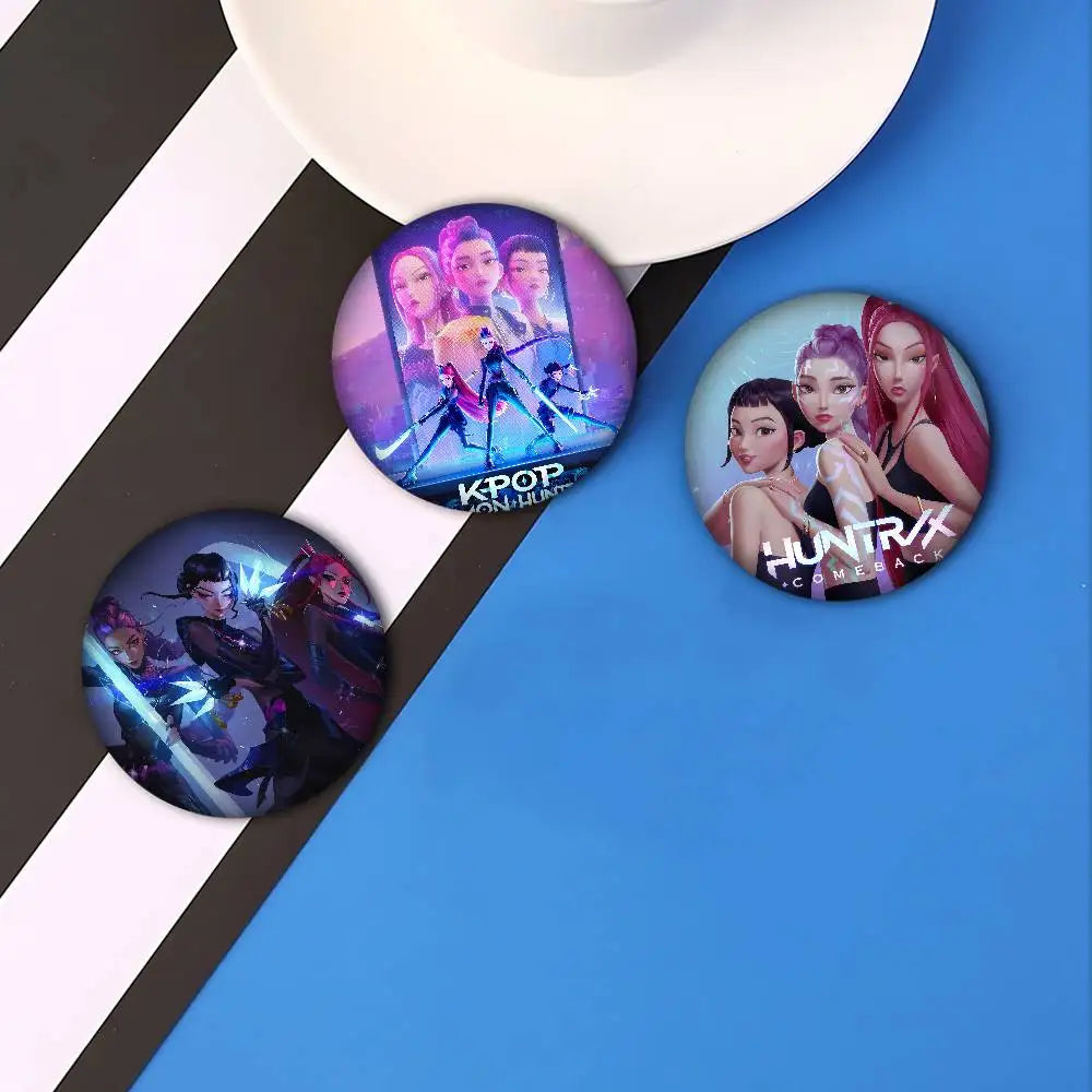 K-Kpop Demon Hunters 32/44/58MM Customizable Button Pins Cute Funny Creative Badge Jewelry Decor Gifts for Friends