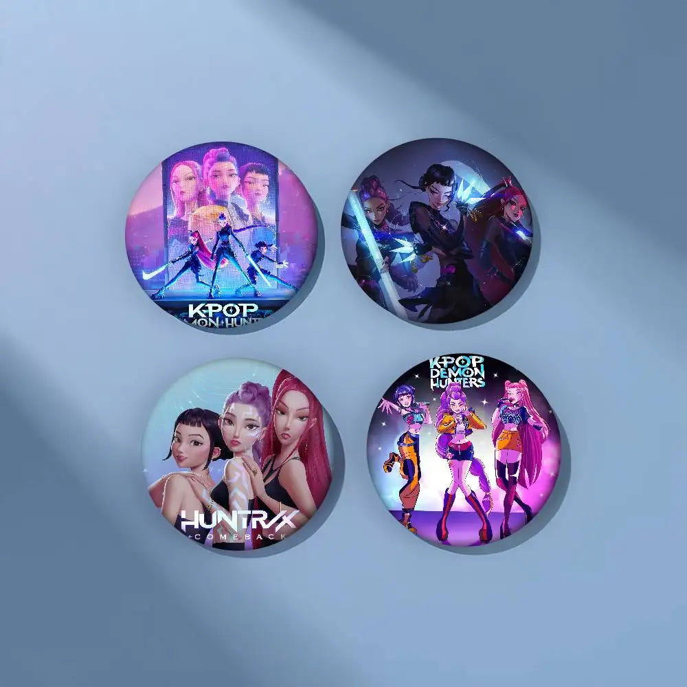 K-Kpop Demon Hunters 32/44/58MM Customizable Button Pins Cute Funny Creative Badge Jewelry Decor Gifts for Friends