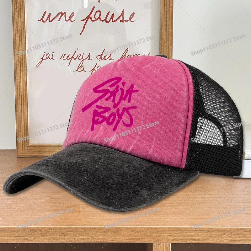 Move K-Pop Demon Hunters Mesh Color Blocked Baseball Cap Fashion Cartoon Adjustable Sun Hat Outdoor Activity Leisure Sunbonnet