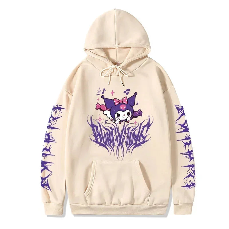 Spring Autumn Kuromi Sanrio Hoodies Girls Boys Cute Cartoon Anime 3D Pullovers Children Sweatshirts Toddler Coat Sudadera