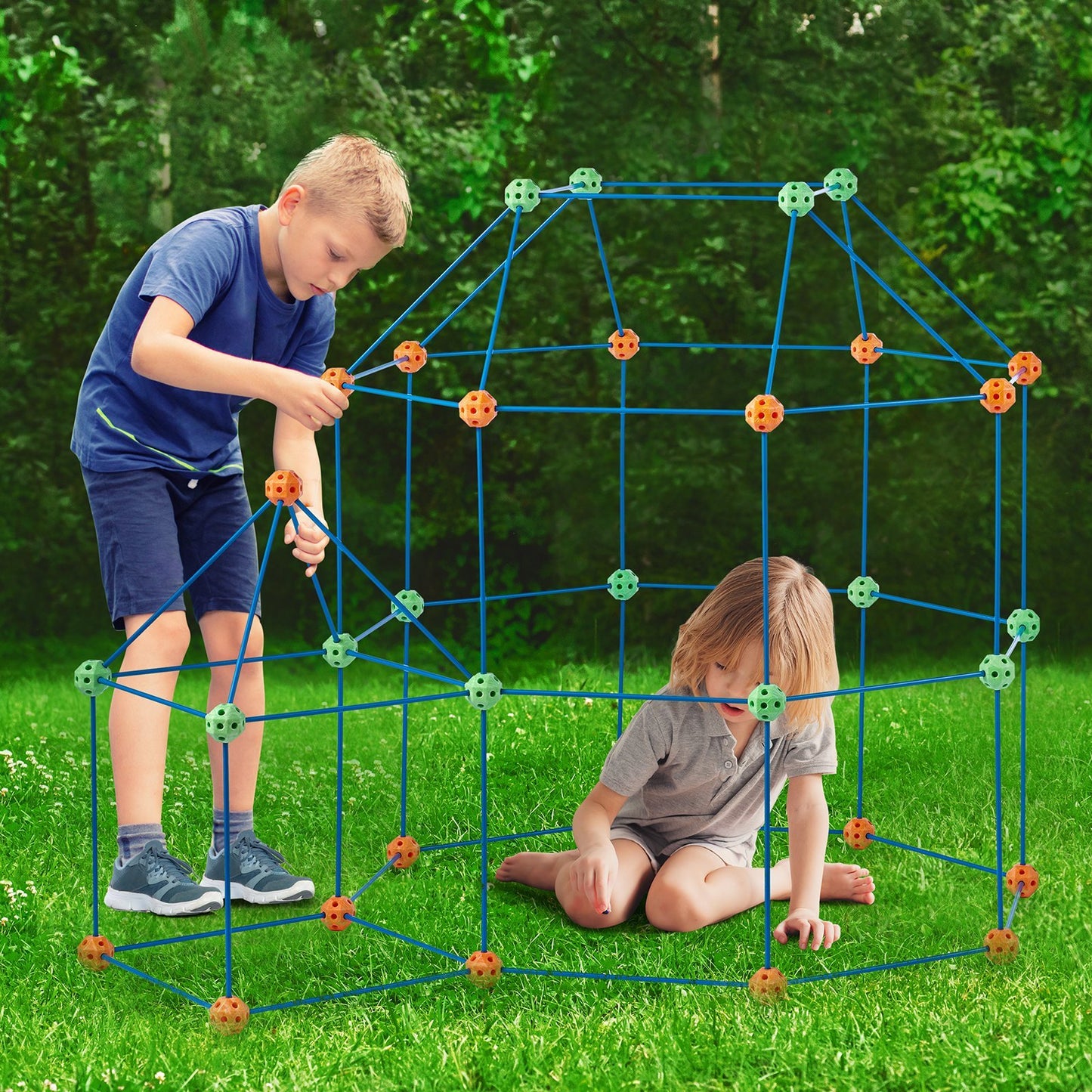 Tent Fort Building Kit For Kids STEM Construction Toy Set Castle 180PCS