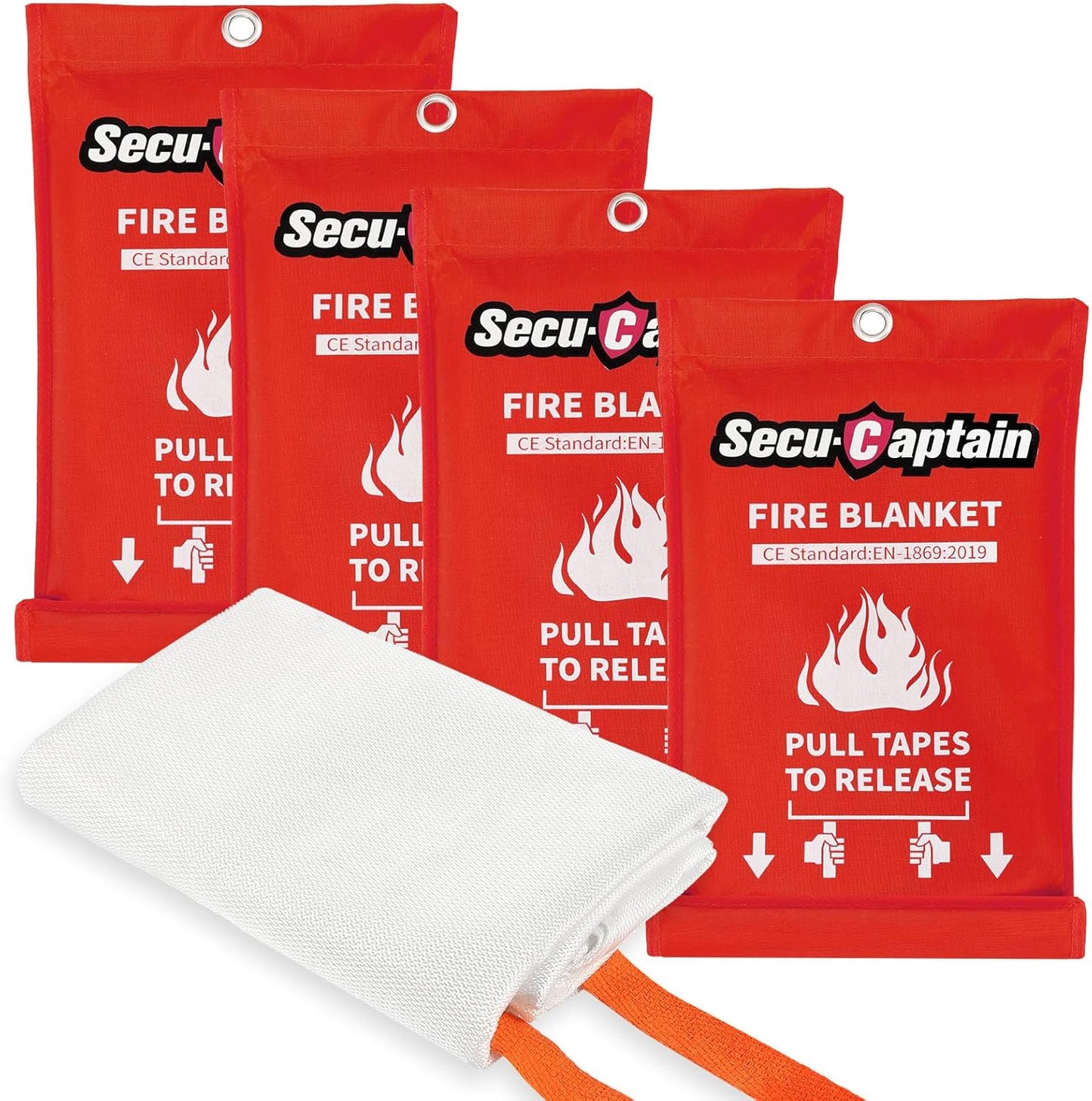 Essential Emergency Fire Blanket - 2 Pack 40"x40" Flame Retardant Fiberglass Blankets for Home, Camping, and Vehicle Safety