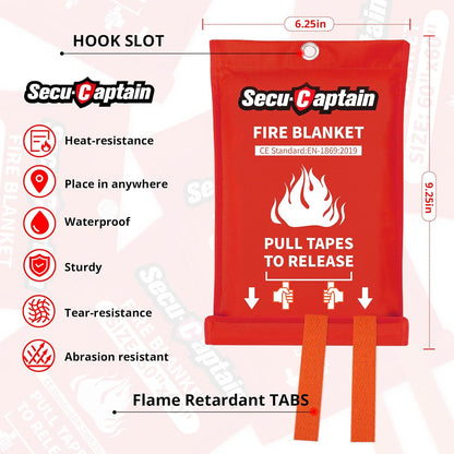 Stay Safe with Our Emergency Fire Blanket - 2 Pack of 40"x40" Flame Suppression Fiberglass Blankets for Home, Kitchen, Camping, and More!