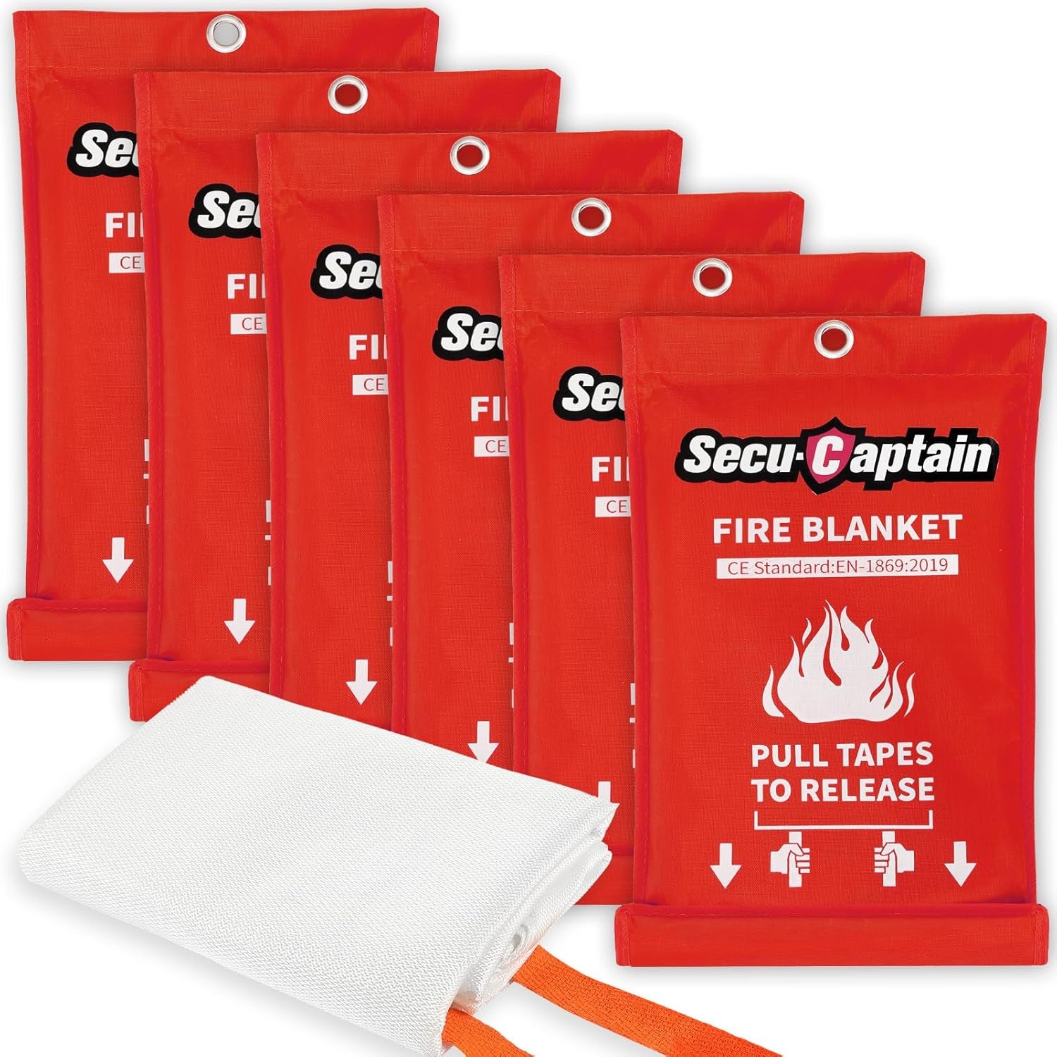Essential Emergency Fire Blanket - 2 Pack 40"x40" Flame Retardant Fiberglass Blankets for Home, Camping, and Vehicle Safety