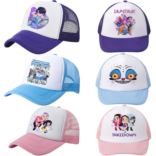 KPop Demon Hunters Kids Baseball Caps Cartoon Anime Casuals Hat Outdoor Sports Sun Hats Adjustable Peaked Cap Girls Cute Gifts