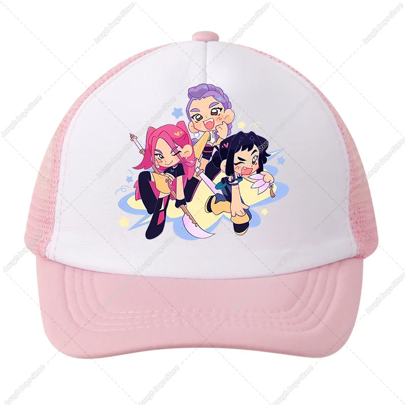 KPop Demon Hunters Kids Baseball Caps Cartoon Anime Casuals Hat Outdoor Sports Sun Hats Adjustable Peaked Cap Girls Cute Gifts