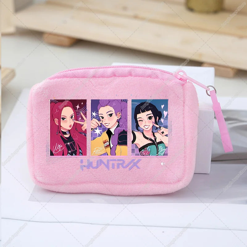 KPop Demon Hunters Coin Purse Girls Cute Cartoon Anime Plushed Wallet Portable Mini Storage Bag Pendants Ornaments Child Gifts