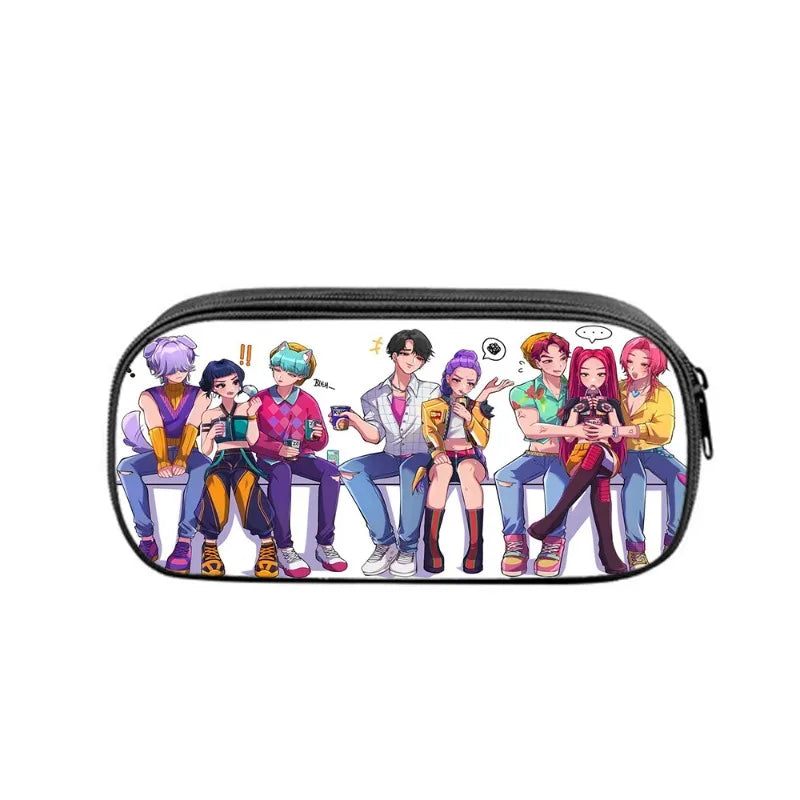 KPop Demon Hunters Student Pencil Case Anime Printed Pen Bags Stationery Storage Pouch School Supplies Child New Semester Gifts
