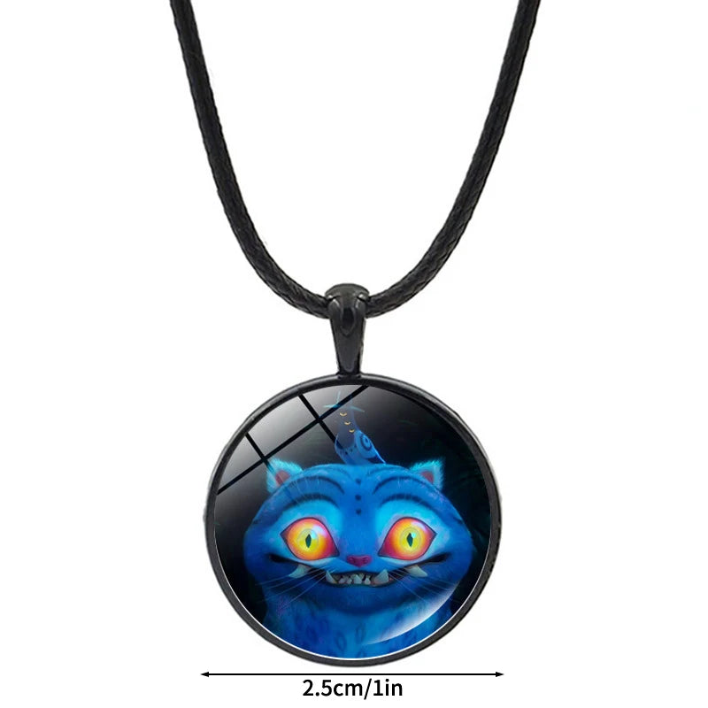 Kpop Demon Hunter Heart Shape Necklaces Idol Anime Pendant with Cartoon Character Pattern Fashion Idol Necklace Jewelry Gifts