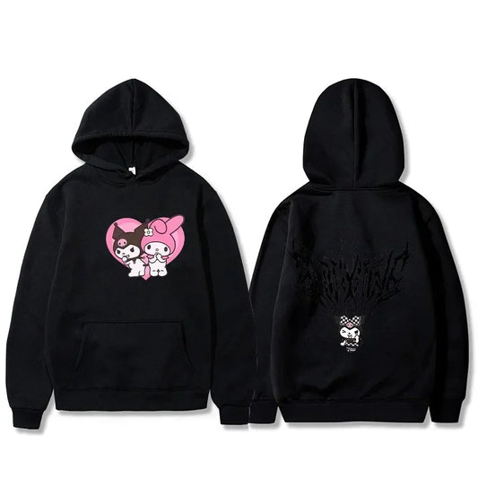 Spring Autumn Kuromi Sanrio Hoodies Girls Boys Cute Cartoon Anime 3D Pullovers Children Sweatshirts Toddler Coat Sudadera