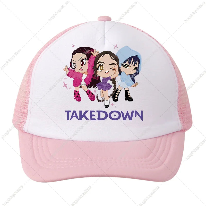 KPop Demon Hunters Kids Baseball Caps Cartoon Anime Casuals Hat Outdoor Sports Sun Hats Adjustable Peaked Cap Girls Cute Gifts