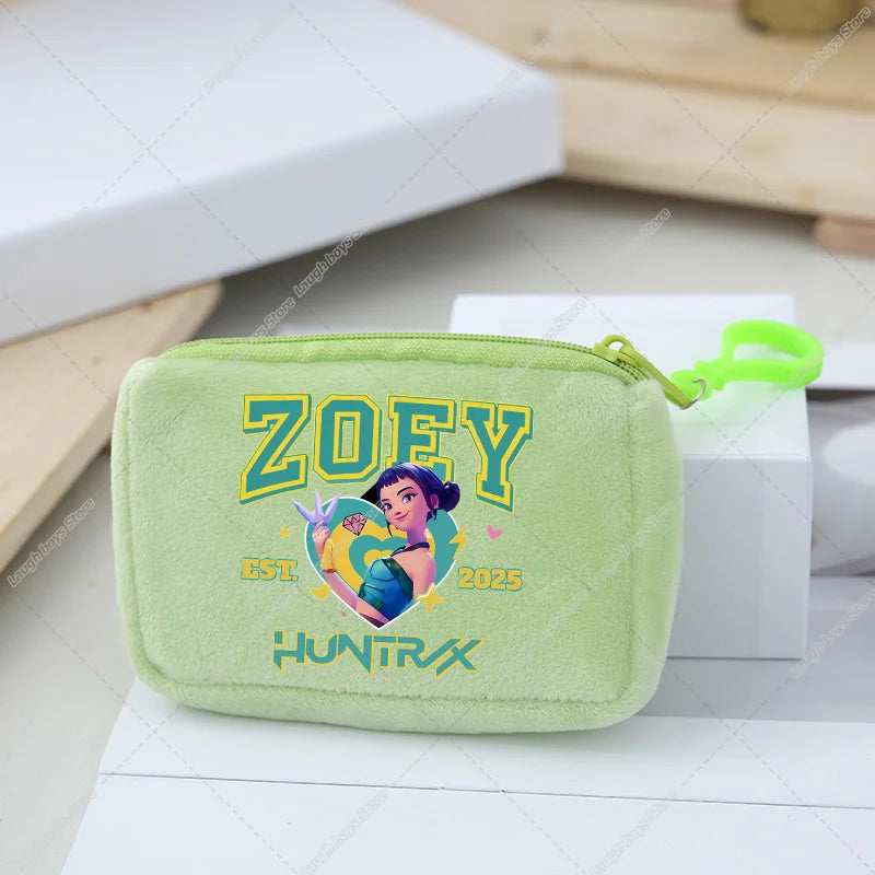 KPop Demon Hunters Coin Purse Girls Cute Cartoon Anime Plushed Wallet Portable Mini Storage Bag Pendants Ornaments Child Gifts
