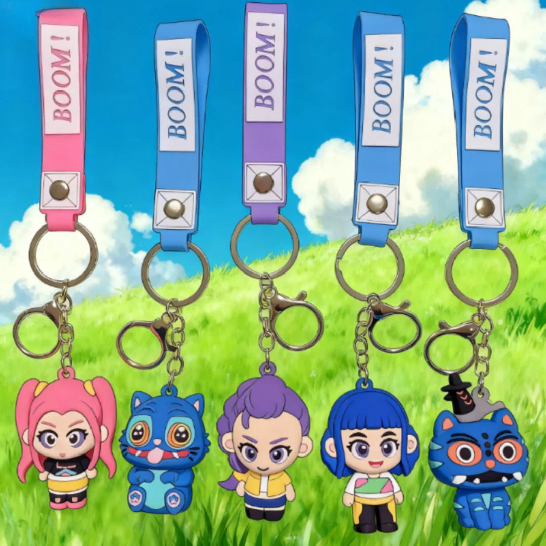 KPOP Demon Hunting Girl Group Decorative Tiger Skin Keychain, Anime Backpack Perfect Gift