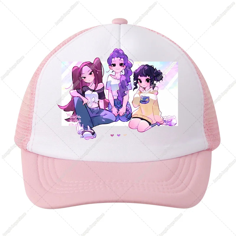 KPop Demon Hunters Kids Baseball Caps Cartoon Anime Casuals Hat Outdoor Sports Sun Hats Adjustable Peaked Cap Girls Cute Gifts