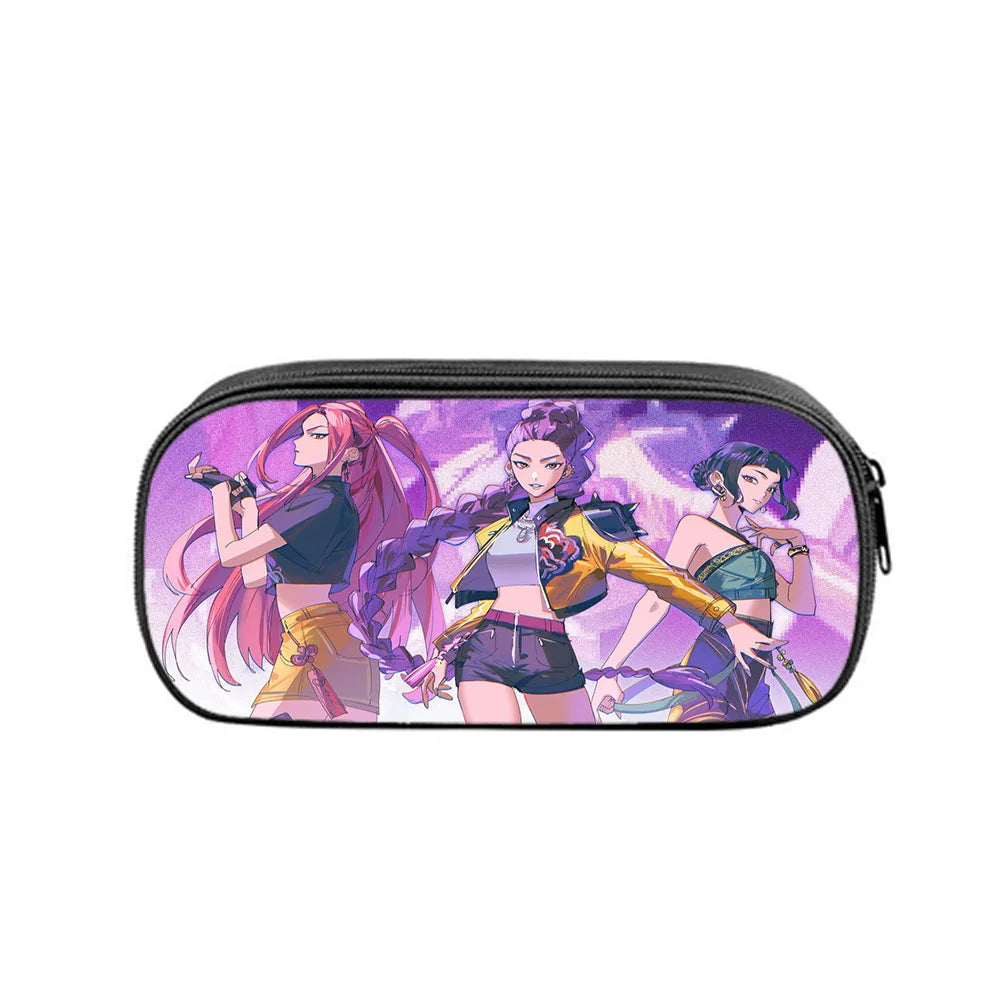 KPop Demon Hunters Student Pencil Case Anime Printed Pen Bags Stationery Storage Pouch School Supplies Child New Semester Gifts