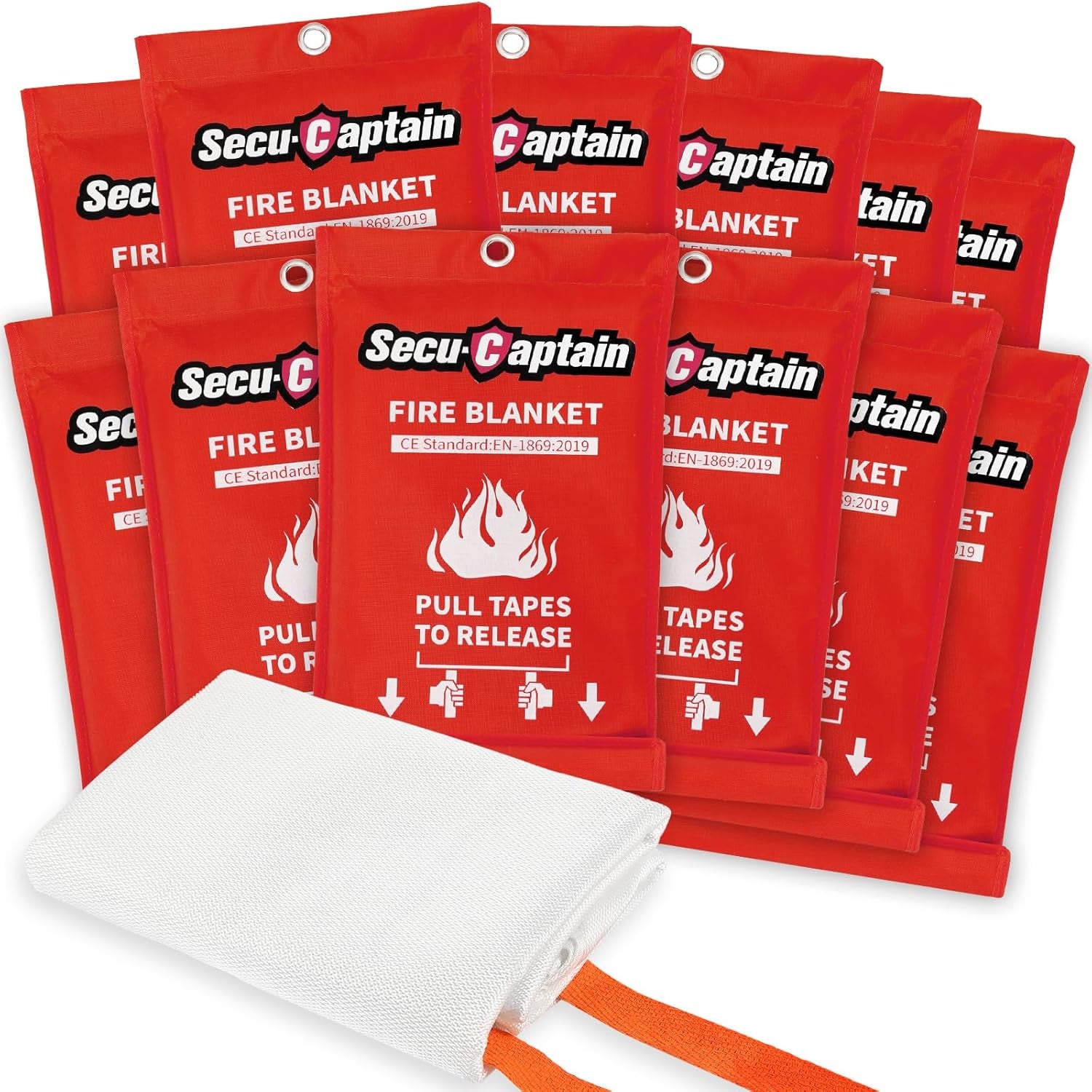 Essential Emergency Fire Blanket - 2 Pack 40"x40" Flame Retardant Fiberglass Blankets for Home, Camping, and Vehicle Safety